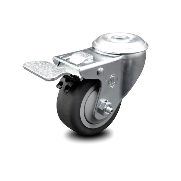 3 Inch Thermoplastic Rubber Wheel Bolt Hole Caster with Total Lock Brake SCC
